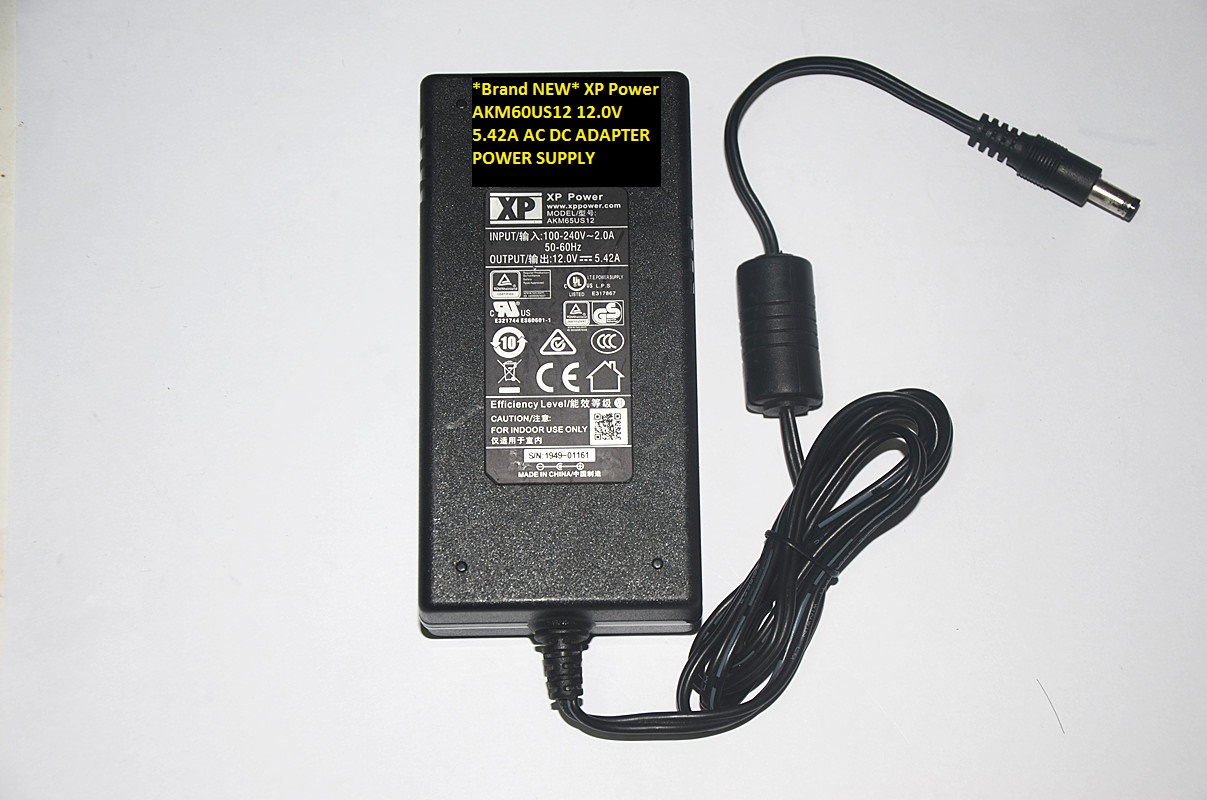 *Brand NEW* 12.0V 5.42A AC DC ADAPTER XP Power AKM60US12 POWER SUPPLY - Click Image to Close